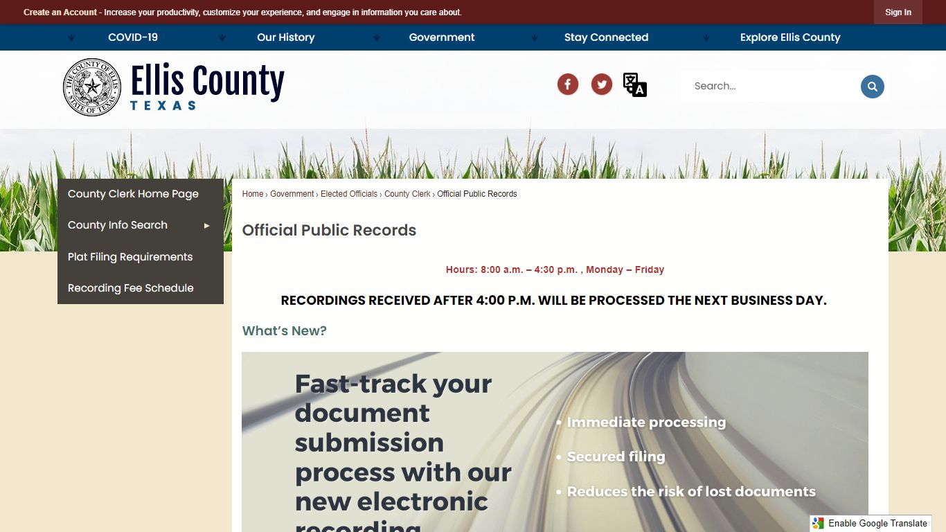 Official Public Records | Ellis County, TX Official Website